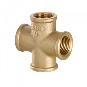 Raccordo a Croce in Ottone con Filettatura Femmina da 1 1/4 Pollici per Impianti Idraulici - Product Image 1