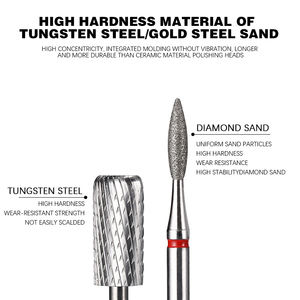 Taladro de uñas de acero de tungsteno profesional, Kit de molienda de cabeza de pulido de pretratamiento, eliminación de piel muerta para pulidores de uñas, estilo ruso - Product Image 4