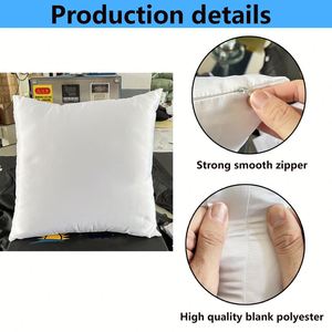 Housses de coussin blanches imprimées, personnalisables avec logo, pour sublimation - Product Image 5
