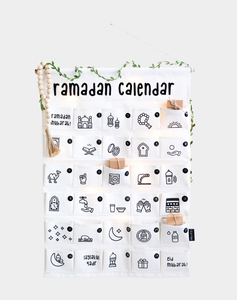 <span class=keywords><strong>Calendrier</strong></span> de l'Avent en tissu personnalisé pour enfants, grand format, pour l'Aïd Moubarak, réutilisable, 30 pochettes, à remplir avec une tige de montage - Product Image 2