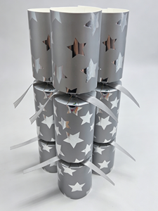 12in <strong>Silver</strong> Holographic Star Party <strong>Crackers</strong> - Shiny Festive Holiday Favors - Product Image 4