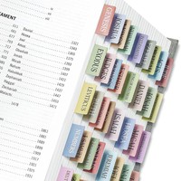 Autocollants d'index alphabétique pour carnet de notes biblique, étiquettes de marque-pages catégorisées, imperméables et inscriptibles