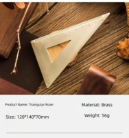 Règle en laiton usinée CNC avec échelle gravée de précision, durable pour le bureau et le dessin technique