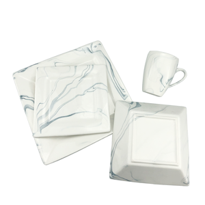 Juegos de vajilla de cerámica de mármol, vajilla de lujo, platos de forma cuadrada, vajilla de cocina, 16 Uds. - Product Image 3
