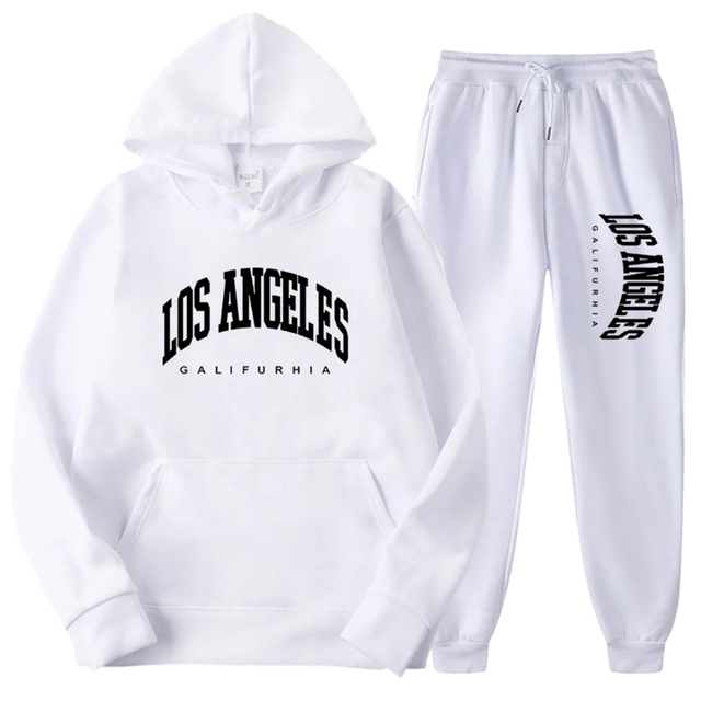 Winter 2 Piece Set Women Solid Eco-Friendly Casual Neck Long Sleeve Hoodies High Waist Sweatpants Streetwear Lightweight Workout