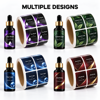 Étiquettes adhésives personnalisées en papier cosmétique, impression couleur, découpe, finition mate, étiquettes en rouleau pour flacons compte-gouttes