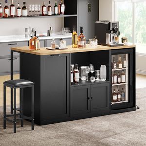 SENYU Tilt Out Trash Can <b>Cabinet</b> for 10-Gallon <b>Bin</b> Modern Black MDF Kitchen <b>Storage</b> Drawer with Easy Installation - Product Image 1
