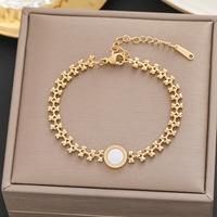 Bracelet à breloques en forme de cœur de papillon carré plaqué or 18 carats, bracelet à maillons en acier inoxydable cubain pour femmes et filles