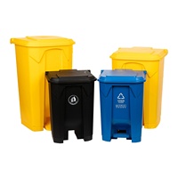 Poubelle en plastique à pédale 25L/70L/120L/240L/660L, bac à déchets 1100 litres, poubelle 13 gallons