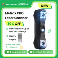 Escáner Láser 3D Revopoint MetroX Pro, Escaneo a Todo Color, Más de 30+15 Líneas Láser Azules, Ingeniería Inversa, Impresión 3D, Volumen de Construcción de 1 m