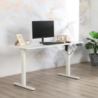 Bureau debout moderne réglable en hauteur en fer et bois avec moteur unique et fixation murale pour le bureau et la maison