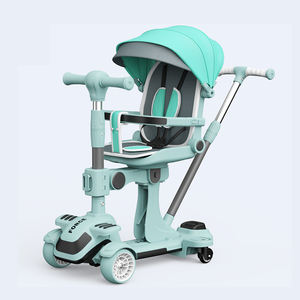 Trottinette multifonctionnelle 6 en 1 pliable en alliage d'aluminium et plastique, poussette pour bébé, trottinette à pousser, hauteur de la poignée réglable pour les enfants - Product Image 6