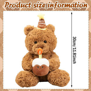 ตุ๊กตาหมีของขวัญวันเกิด ของขวัญโอกาสพิเศษ ตุ๊กตาสัตว์นุ่มนิ่ม ของสะสม น่ารัก 30 ซม. ตุ๊กตาหมีนุ่มมาก น่ากอด - Product Image 2