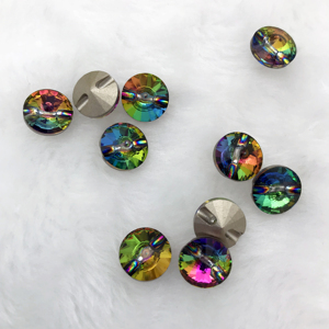 Eco-Friendly 18mm Rhinestone Crystal Diamond <strong>Buttons</strong> 2-Holes Sharp Shaped <strong>Shank</strong> for Clothes Plating Technics - Product Image 6