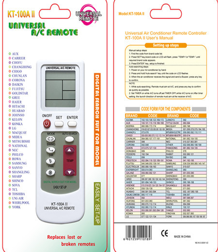 KT Universal Remote Control Ac Remote Control air Conditioner Remote Controller
