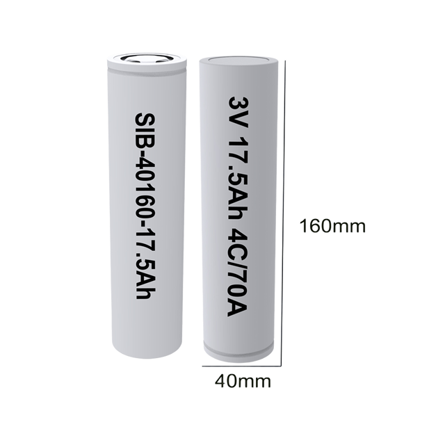 40160 Cylindrical Sodium Ion Battery 3V 17.5Ah Rechargeable Cell 4000 Cycles for RV Ebike Car Audio Solar Energy Storage