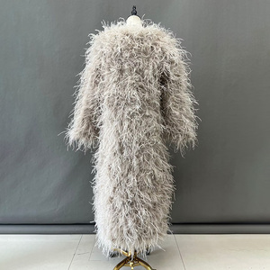 Abrigo de Plumas de Avestruz Extra Largo Hecho a Medida para <span class=keywords><strong>Mujer</strong></span>, Chaqueta de Lujo - Product Image 4