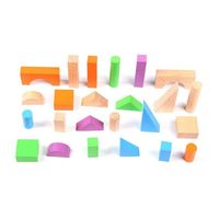 Balok Bangunan Kayu Edukatif Langsung dari Pabrik - Mainan Puzzle 3D DIY Multifungsi Warna-warni Set 40 Buah untuk Usia 2-14+