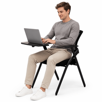 Chaise de formation pliante de haute qualité pour salle de réunion, avec cadre métallique à dossier bas et pieds fixes, en maille, pour bureau et formation