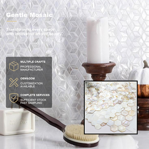 Iridescence Sea Shell khảm mẹ của Ngọc Trai khảm hình thoi nghệ thuật khảm gạch cho quầy bar — ảnh 1