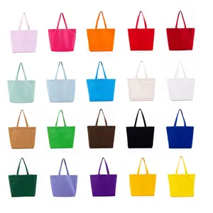 Daily Usage Custom Logo Printed Reusable Fabric Low Moq Women Tote Cotton Shopping Canvas Tote Bags