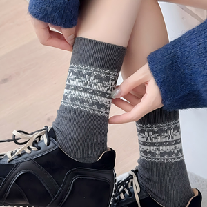 Calcetines Personalizables Otoño-Invierno 2026, Calcetines de Mujer, Tejido Doble, Algodón Grueso, Cálidos, con Diseño Personalizado - Product Image 4