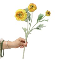 Bunga Peony Sutra Buatan 3 Kepala 49cm Grosir dengan Bunga Teratai Berumbai untuk Dekorasi Pernikahan, Pesta Rumah