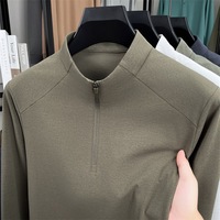 Sweat-shirt ODM à col montant et demi-zip pour homme, manches longues, couleur unie, anti-plis, respirant, haute qualité, tendance automne