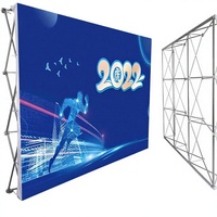 Support de bannière publicitaire pliable en tissu pour événements, conférences, salons professionnels et stands d'exposition