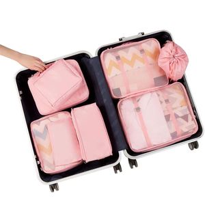 Multifunction 8pcs/set Travel Packing Cube Luggage Organiser Compression <b>Suitcase</b> Essential Bag - Product Image 3