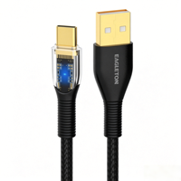 Kabel Pengisian Cepat 2.4A USB-A ke Type-C Konduktor Tembaga Selubung Nilon Kepang untuk Ponsel Tablet Kamera
