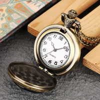 Reloj de Cadena Antiguo, Reloj de Bolsillo con Colgante de Metal Bronce, Collar con Reloj de Bolsillo con Patrón de Curvado de Fuego
