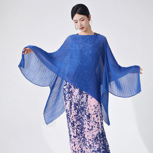 2025 ultimo Design Miyake plissettato camicetta da donna Casual Joker camicia pizzo traspirante lavoro ufficio copertura estiva tessuto grembiule - Product Image 5