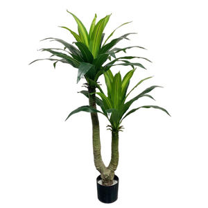 Árboles de hoja perenne artificiales para exteriores, 3 tenedores, decoración de oficina, simulación de árbol de planta de madera brasileña, artesanías de oficina para interiores - Product Image 2