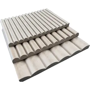 מותאם אישית 1220*2440mm מחורצים מצולעים Battened 3D MDF עץ סיבי קיר פנל עבור משרד בניין קניון