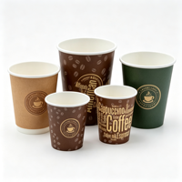 Gobelets en papier à paroi simple pour usage familial, avec logo personnalisé, jetables, multi-paquet pour la maison et la cuisine au quotidien