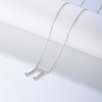 Mode 925 Sterling Silver Plaqué Or Pave Zircon Note de Musique Charme Collier Bijoux