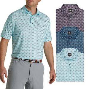 Logotipo personalizado slim fit cuello rígido de secado rápido 86% poliéster 14% spandex hombres Golf Polo camisetas - Product Image 1