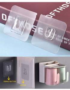 Ganchos de pared sin costuras K1256, ganchos autoadhesivos de doble cara para baño, cocina, puerta, soportes de almacenamiento - Product Image 6