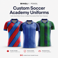 Tenues personnalisées pour académies de football : Maillots jeunes et adultes, kits d'équipe personnalisés pour plusieurs clubs canadiens, saison avec noms et numéros