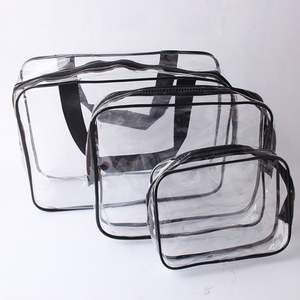 Transparent <b>Clear</b> PVC Lady Style Letter Pattern Waterproof Zipper Cosmetics Case <b>for</b> <b>Travel</b> Storage - Product Image 2