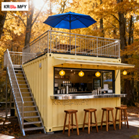 Eco-vriendelijke containerbar-restaurant met keuken voor snacks & chips, constructie van glasvezel & aluminium, commercieel gebruik