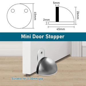 Conception <span class=keywords><strong>de</strong></span> sécurité <span class=keywords><strong>auto</strong></span>-adhésive en métal Limiteur anti-collision Forme montée au sol Bouchon en caoutchouc Half Moon Tall Magnetic Door Stop - Product Image 6