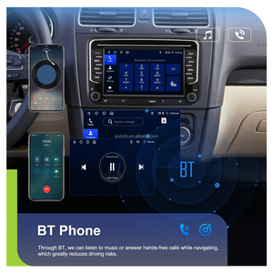 วิทยุติดรถยนต์ Podofo ระบบแอนดรอยด์ 4+64G หน้าจอ 7 นิ้ว รองรับ Wireless CarPlay/Android Auto สำหรับรถยนต์ VW/PASSAT/Seat/SKODA/POLO/FABIA/GOLF 5/6 พร้อมระบบนำทาง GPS แบบ OEM - Product Image 3