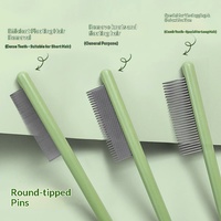 Peigne à aiguilles en acier inoxydable pour démêler les nœuds et éliminer les poils flottants, coussin de massage, nettoyage des poils de chat et de chien, peigne de toilettage pour animaux de compagnie