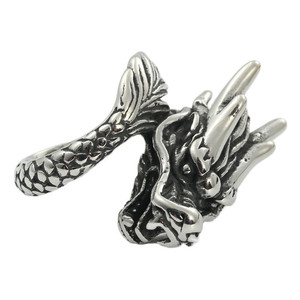 Dragon <b>Head</b> Ring Men's Stainless Steel 16mm Punk <b>Style</b> Animal Jewelry Gift - Product Image 5