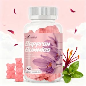 Gummies au safran pour enfants Calme et concentration, Gummies anti-stress avec Ashwagandha, Vitamines cérébrales naturelles et complément d'humeur pour enfants - Product Image 1