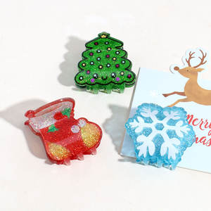 Nouvelle Pince à Cheveux Classique en Acrylique, Accessoire de Noël Père Noël, Pinces à Cheveux Personnalisées - Product Image 3