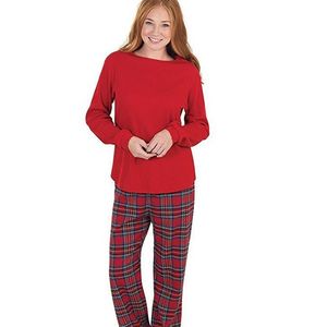 Premium katoenen zachte kerstthema familiepyjamasets, elegante casual pyjama's met elastische taille, winterse huispakken, groothandel, romantische lente. - Product Image 3