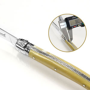 Ensemble <span class=keywords><strong>de</strong></span> 6 couteaux à steak <span class=keywords><strong>de</strong></span> style <span class=keywords><strong>Laguiole</strong></span> en acier inoxydable avec manche en ABS, finition miroir, ambidextre, durable, tranchant, <span class=keywords><strong>couverts</strong></span> <span class=keywords><strong>de</strong></span> <span class=keywords><strong>table</strong></span> - Product Image 5